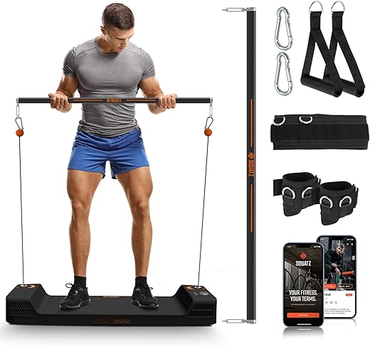 SQUATZ Apollo Board Mini: 150lb Resistance Smart Cable Machine, Functional Trainer for Full Body Workouts, Full Body Strength, Digital Home Gym Equipment with Free App includes...