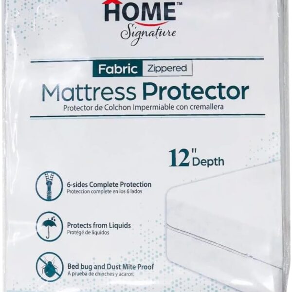 Zippered Waterproof Mattress Protector – 6-Sided Encasement, Bed Bug & Dust Mite Proof, 12” Deep Cover for Full Protection (Full)
